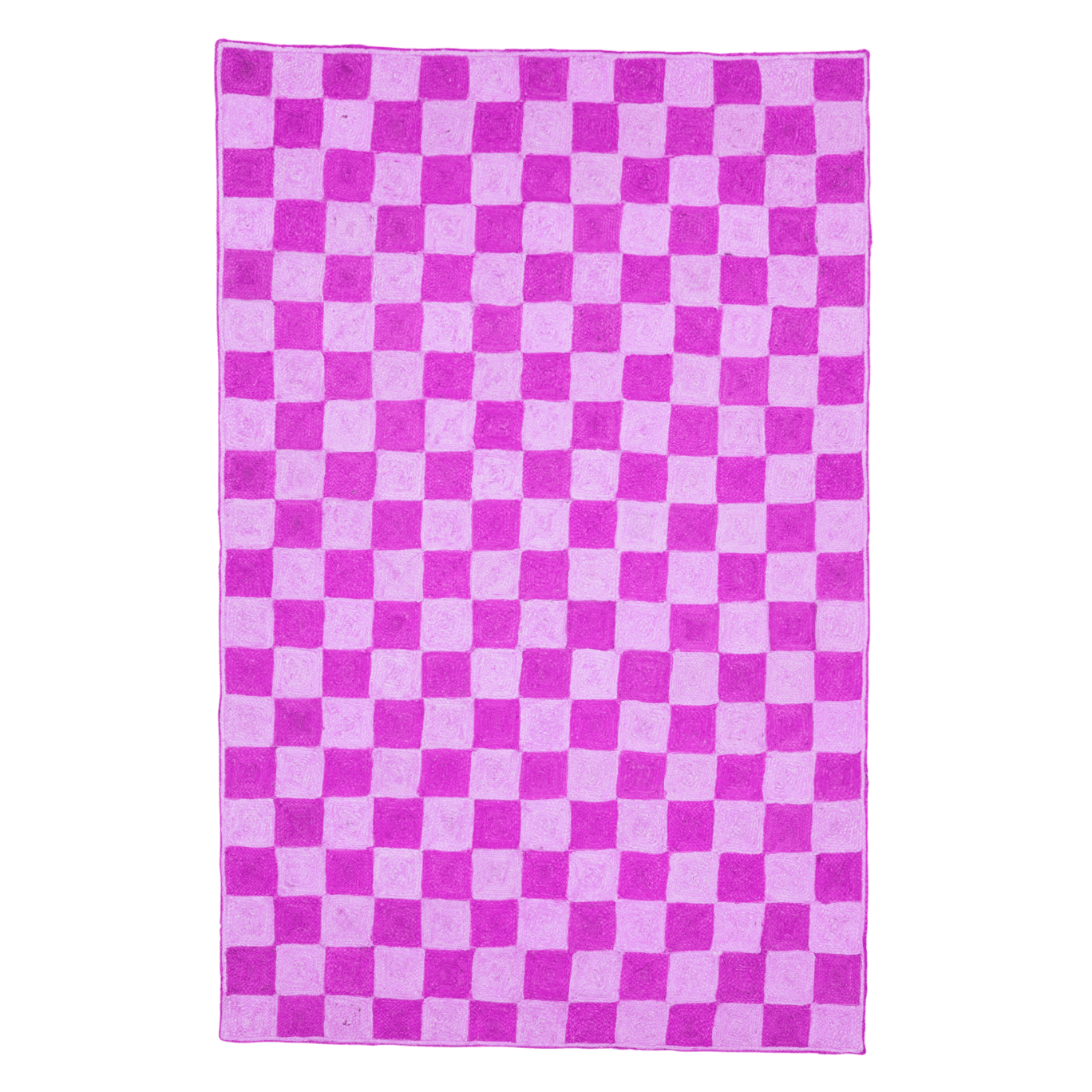 Purple Checker Jute Rug