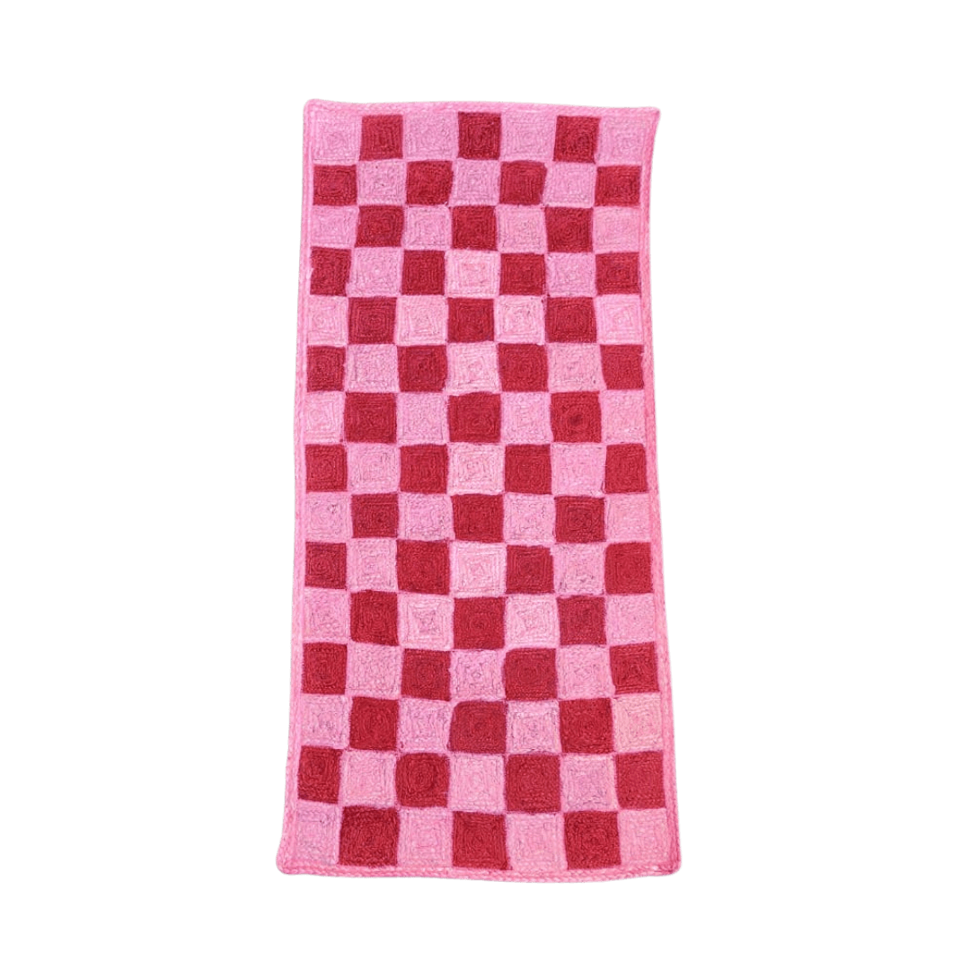 Red Checker Jute Rug