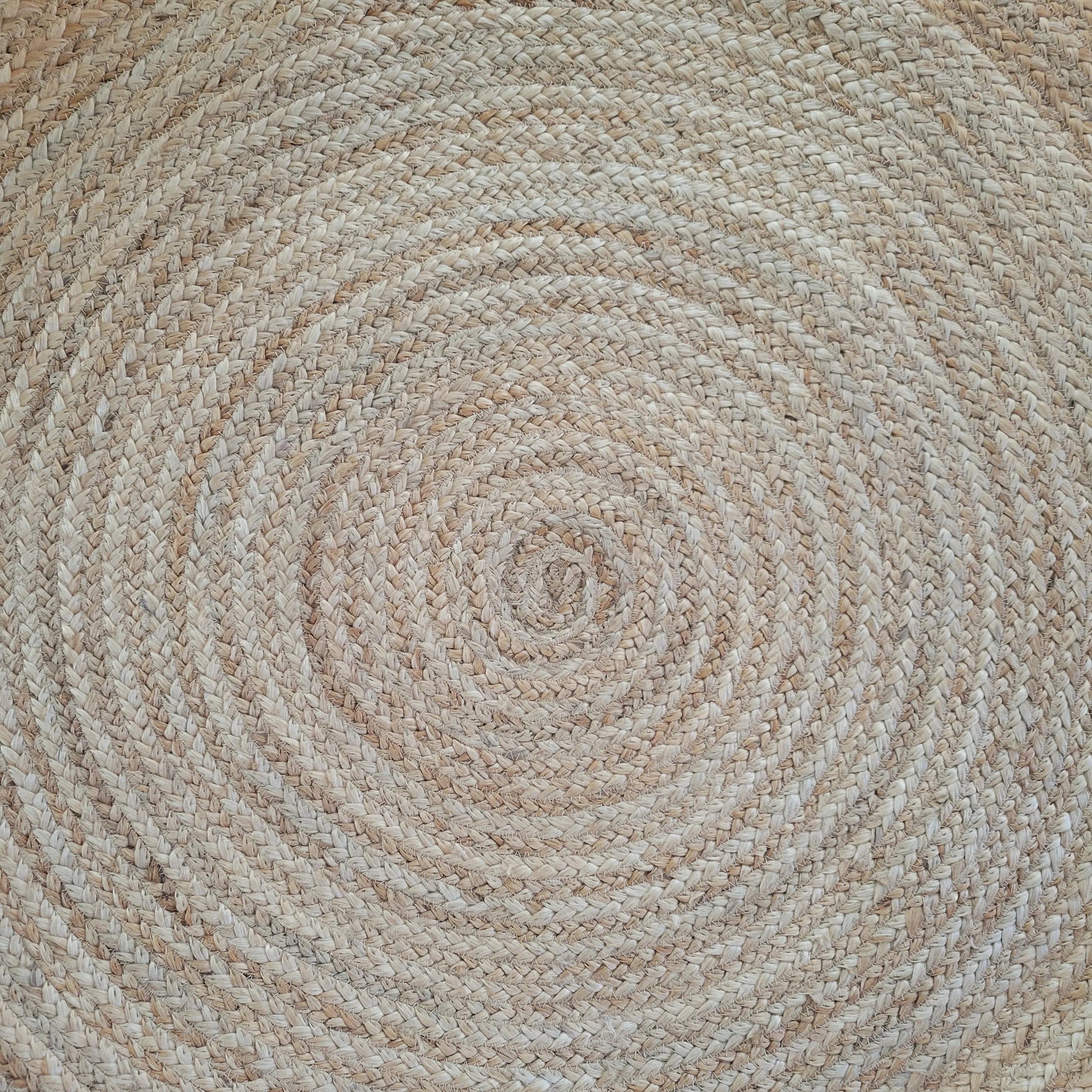 Black and Natural Circle Round Jute Rug