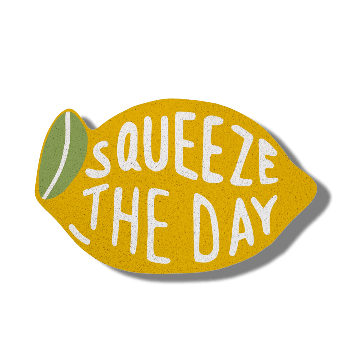 Squeeze the Day Yellow Lemon Shaped Entrance Door Mat