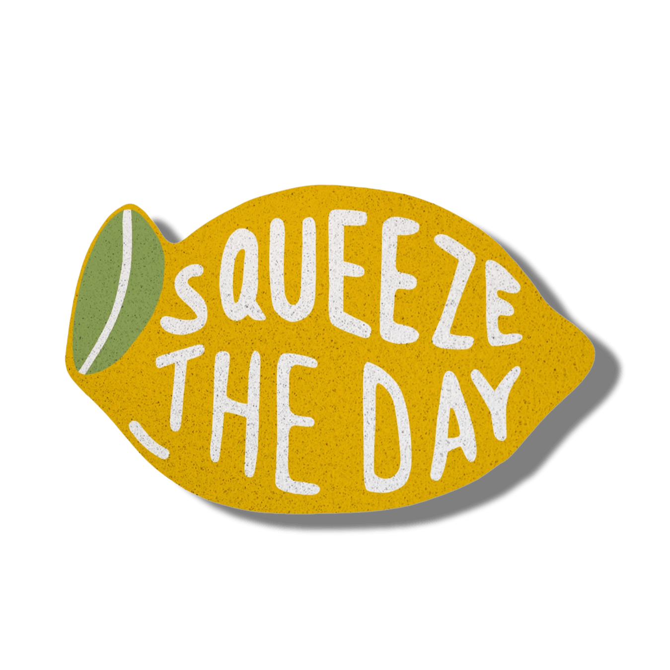 Squeeze the Day Yellow Lemon Shaped Entrance Door Mat