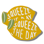 Squeeze the Day Yellow Lemon Shaped Entrance Door Mat