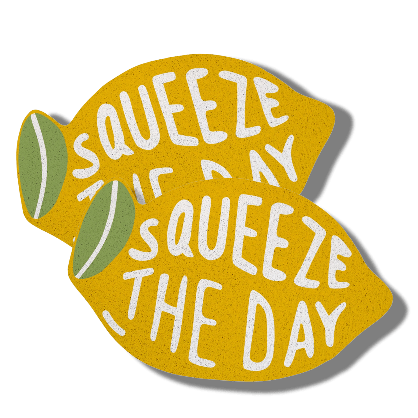 Squeeze the Day Yellow Lemon Shaped Entrance Door Mat