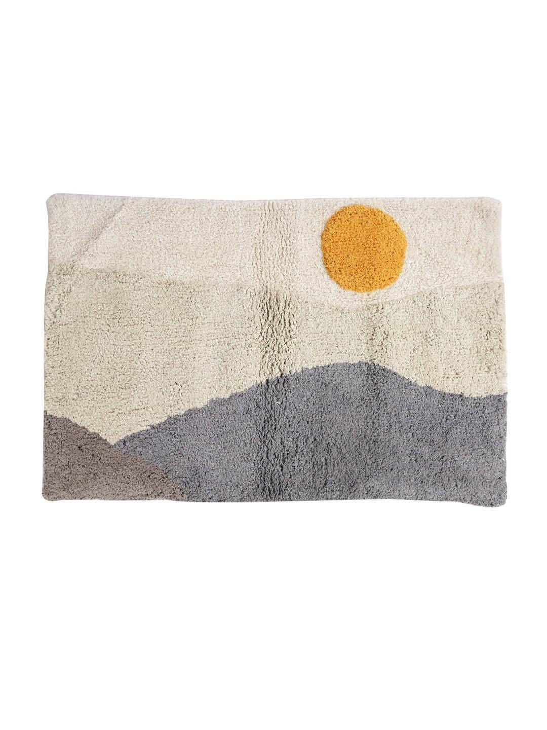 Sun Rising Landscape Hand Tufted Cotton Bath Rug Default Title