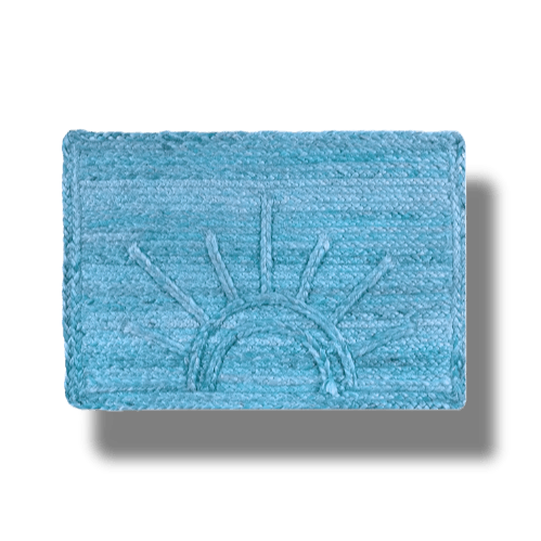 Sunburst Accent Jute Rug - Blue