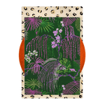 The Sunset in the Jungle hand-tufted wool rug features vibrant sunset hues set against a lush jungle backdrop. Its rich colors and soft wool texture bring a warm, exotic touch to any room.