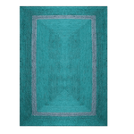 Teal and Gray Braided Jute Rug