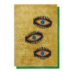 Three Evil Eyes Viscose Hand Tufted Wool Rug