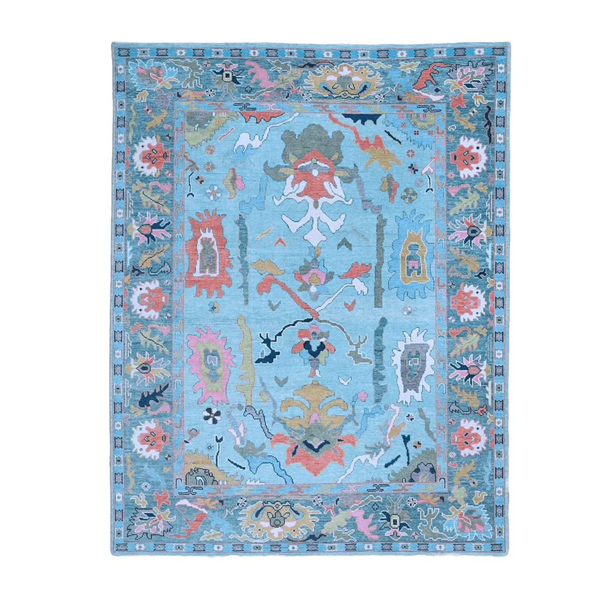 Traditional Floral Hand Tufted Wool Rug - Blue