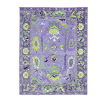 Traditional Floral Hand Tufted Wool Rug - Purple