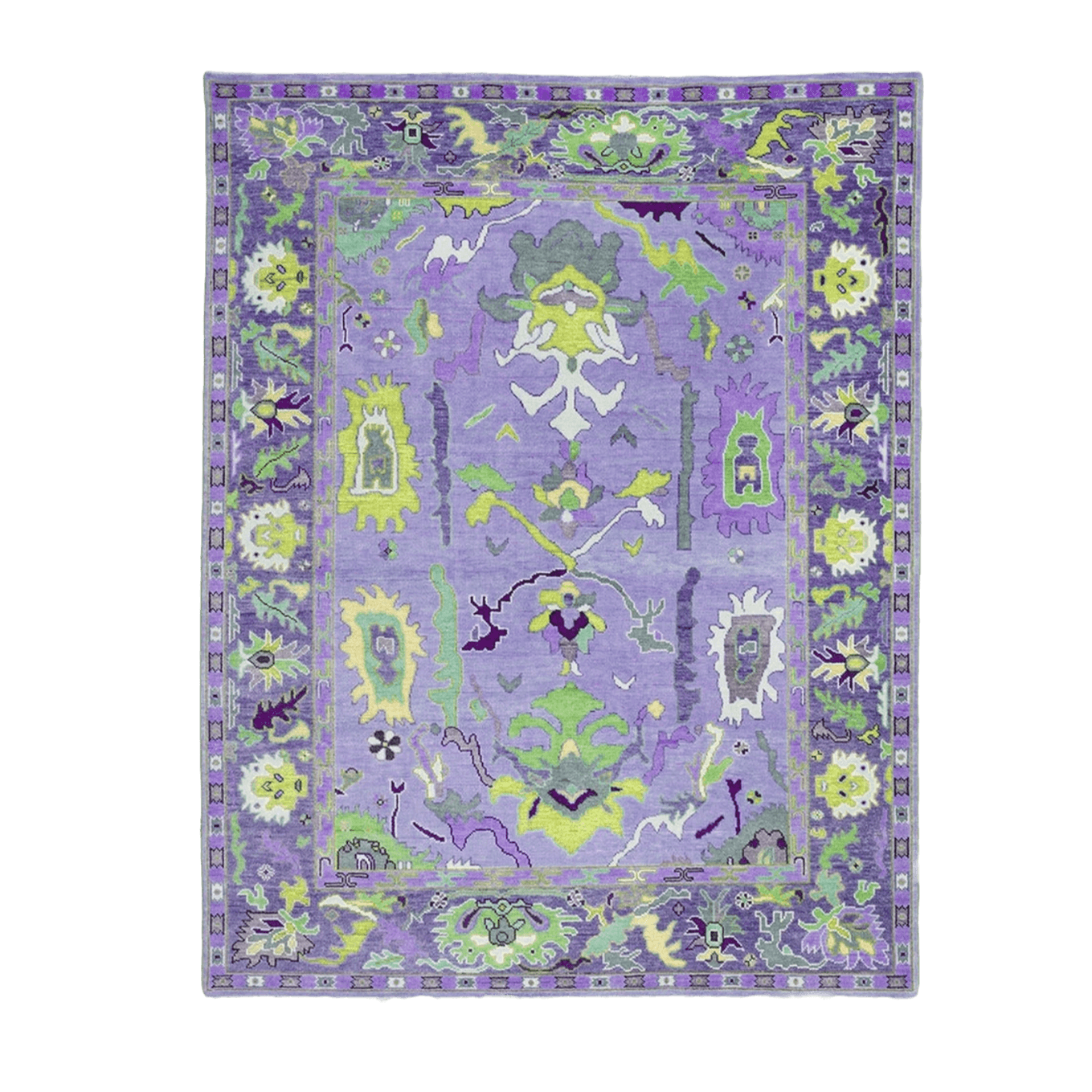 Traditional Floral Hand Tufted Wool Rug - Purple