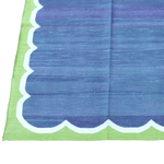 Vegetable Dyed Indian Dhurrie Cotton Rug - Blue/Green