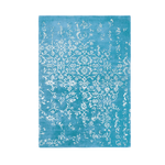 White Bloom Elegant Hand Tufted Viscose Rug - Blue