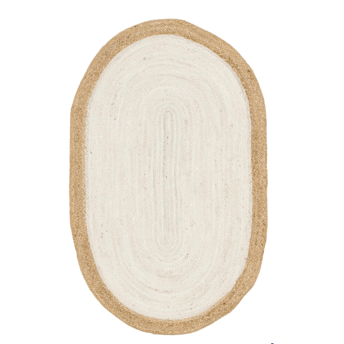 White Oval Jute Rug