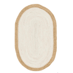 White Oval Jute Rug