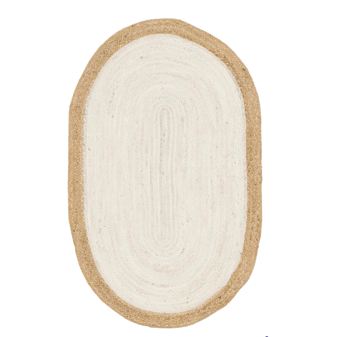 White Oval Jute Rug