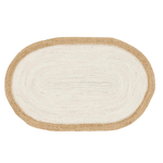 White Oval Jute Rug