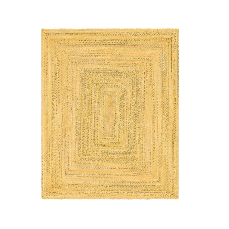 Yellow Hand Braided Jute Rug