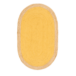 Yellow Oval Jute Rug