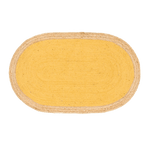 Yellow Oval Jute Rug