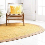 Yellow Oval Jute Rug