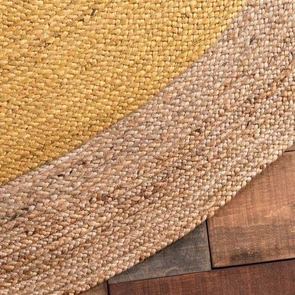 Yellow Oval Jute Rug