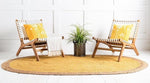 Yellow Oval Jute Rug