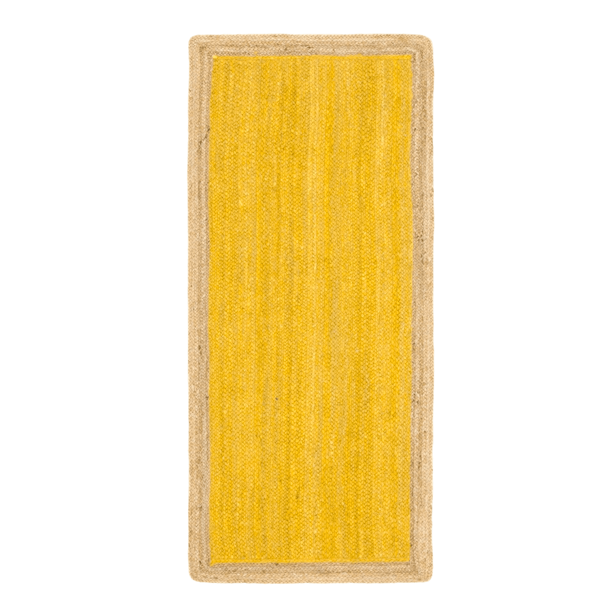 Yellow Rectangular Jute Rug