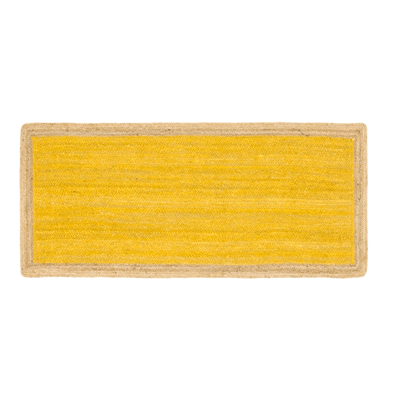 Yellow Rectangular Jute Rug