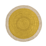 Yellow Round Jute Rug