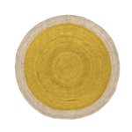 Yellow Round Jute Rug