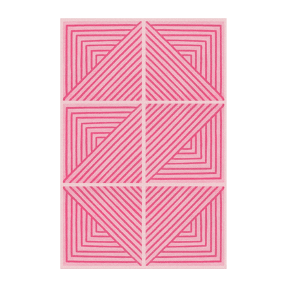 Contemporary Pink Geometric Hand Tufted Wool Rug