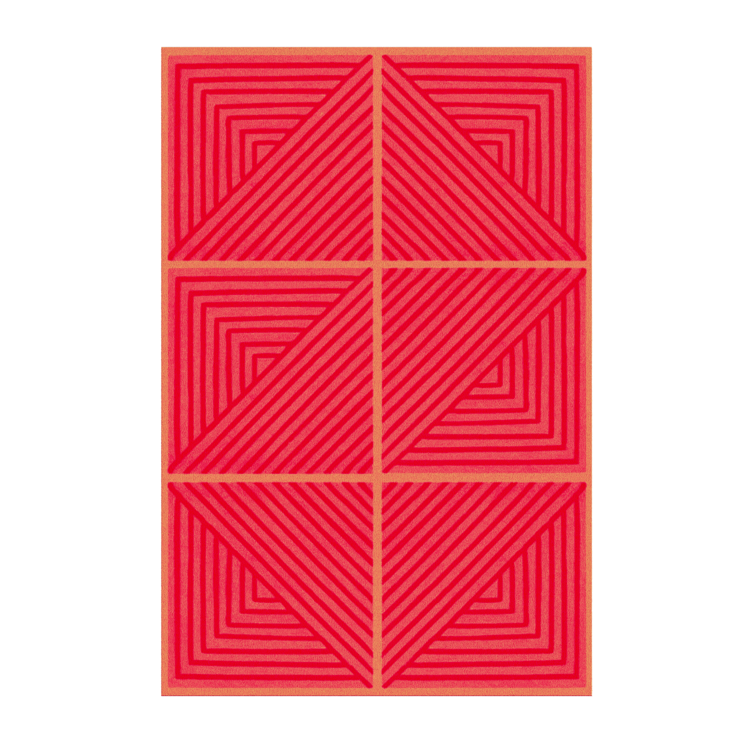 Contemporary Red Geometric Hand Tufted Wool Rug