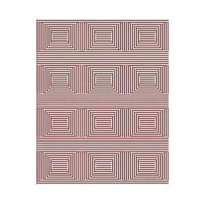 Contemporary Eclipse Illusion Hand Tufted Wool Rug - Red
