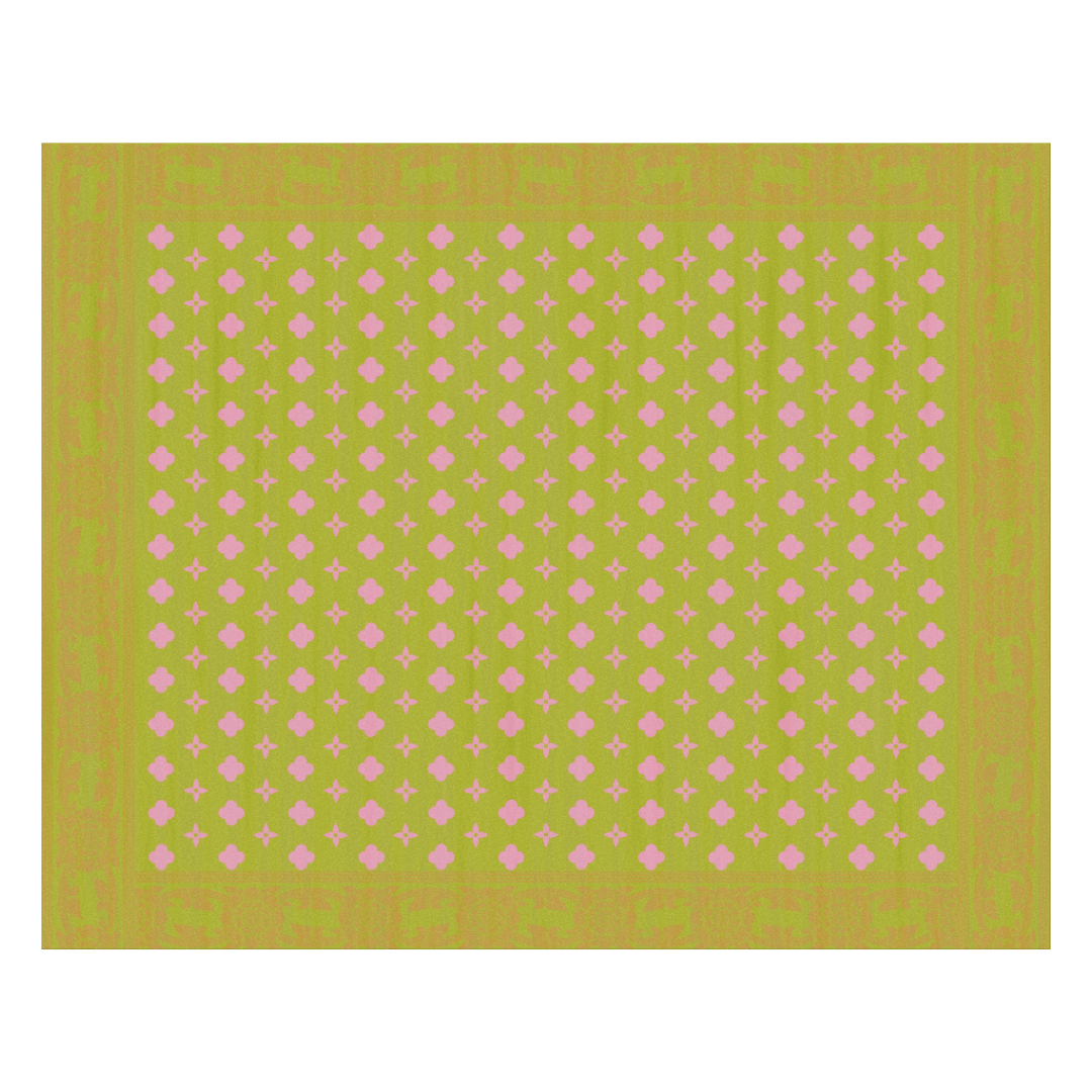 1001 Clover Stars Hand Tufted Rug - Floral Border