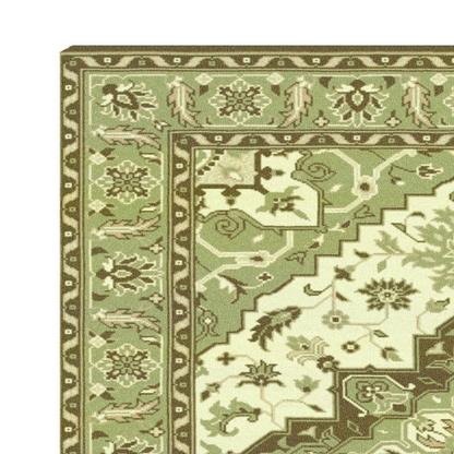 Lime Green Melting Traditional Persian Hand Tufted Wool Rug