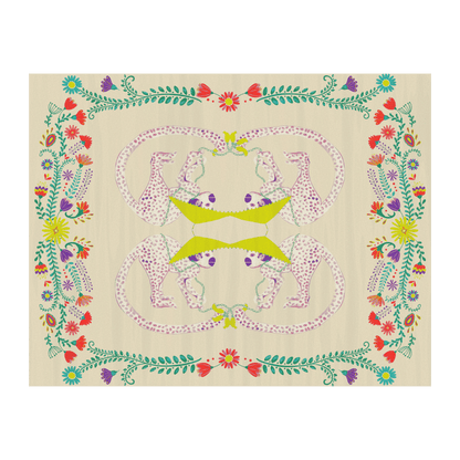 Four Monkeys in the Garden Hand Tufted Wool Rug - Sand
